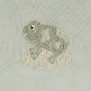Avery Row Embroidered Cotton Bib - Frog
