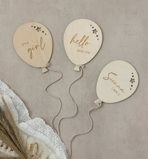 Balloon Milestone Baby Announcement - It's a Girl