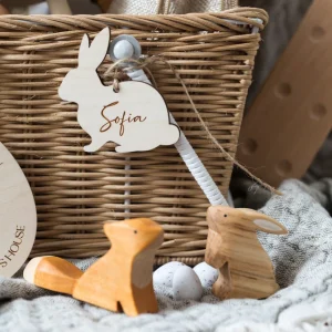 Easter Bunny Name Tags | Wooden Labels | Easter Gift Tag | Laser Engraved | UK