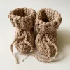 Gooseberry Fool Cotton Tie Booties - Sand