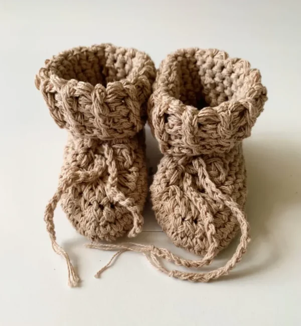 Gooseberry Fool Cotton Tie Booties - Sand