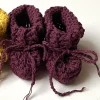 Gooseberry Fool Cotton Tie Booties - Mulberry