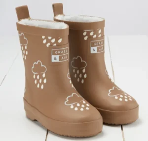 Grass & Air Colour-Changing Winter Wellies - Fudge Brown