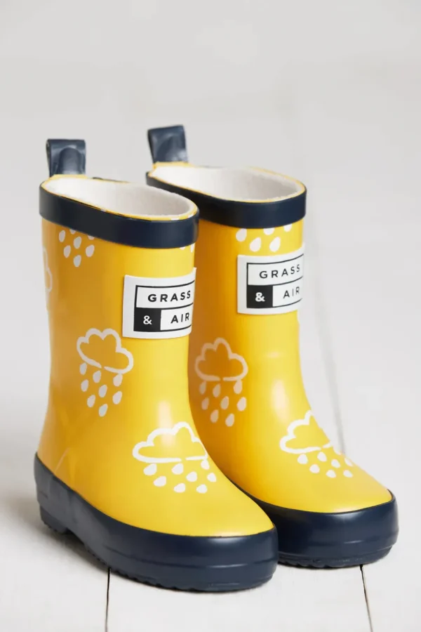 Grass & Air Colour-Changing Winter Wellies - Yellow