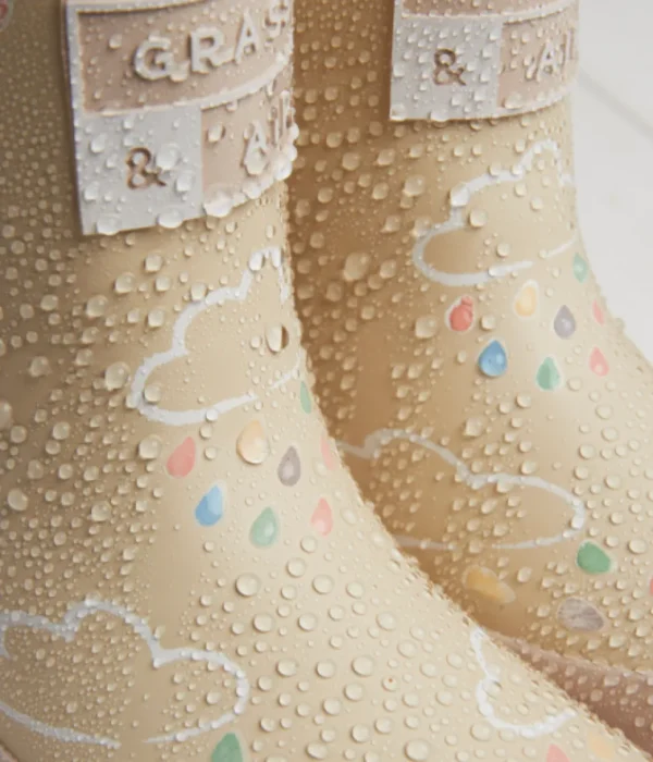 Grass & Air Colour-Changing Winter Wellies - Stone