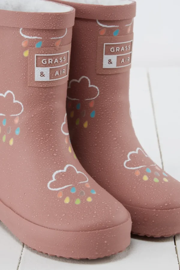 Grass & Air Colour-Changing Winter Wellies - Rose