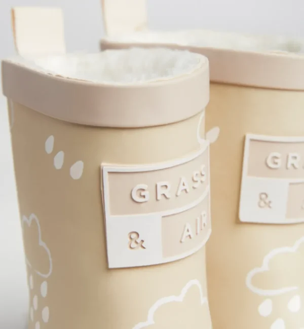 Grass & Air Colour-Changing Winter Wellies - Stone