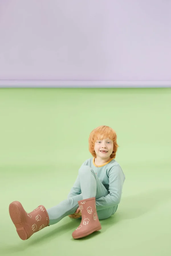 Grass & Air Colour-Changing Winter Wellies - Rose