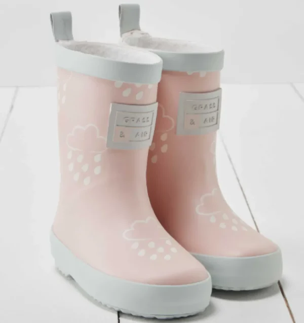 Grass & Air Colour-Revealing Wellies - Pale Pink
