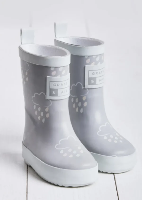 Grass & Air Colour-Revealing Wellies - Light Grey
