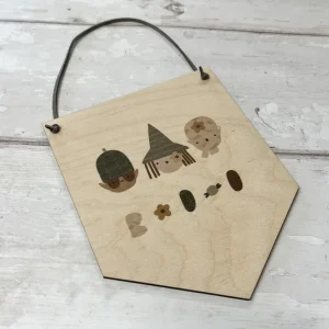 Halloween Wooden 'Boo' Ghoul Gang Flag Hanging