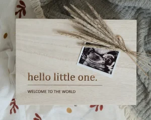Hello World Wooden Baby Box - Small