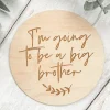 I'm going to be a Big Brother Wooden Disc | Wooden Baby Announcement | Baby Arrival Sign | Social Media Flat Lay Prop | Laser Engraved | UK