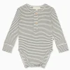 Kattan Cream & Black Stripe Romper