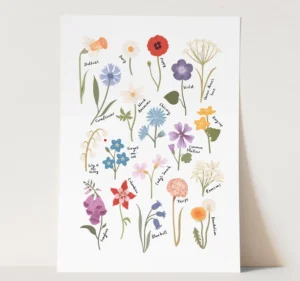 Kid of the Village A4 Wildflowers Print