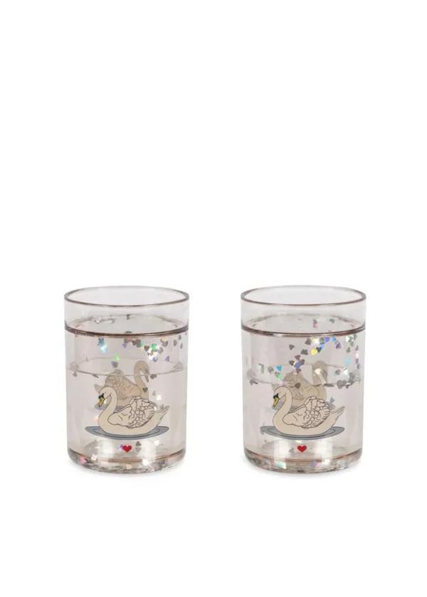 Konges Sløjd Glitter Cups 2-pack - Swan / Off-White