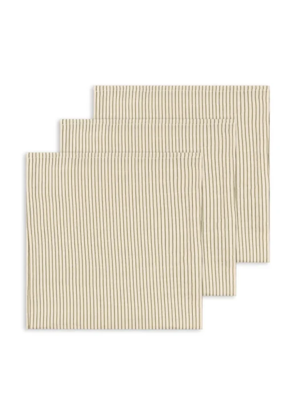 Konges Sløjd 3-pack Muslin Cloth - Tea Stripe