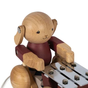 Konges Sløjd Wooden Pull Music Bunny - Bell Boy Red
