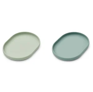 Liewood Anita Breakfast Plate 2-pack - Dusty Mint / Peppermint