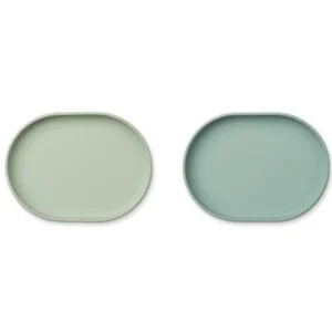 Liewood Anita Breakfast Plate 2-pack - Dusty Mint / Peppermint