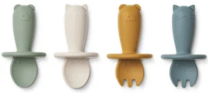Liewood Avril Baby Cutlery 4-pack - Faune Green Multi Mix