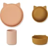 Liewood Cyrus Silicone Junior Set - Cat / Rose Mix