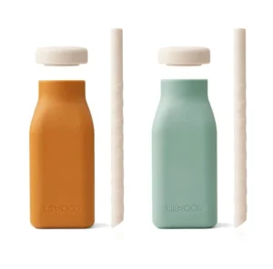 Liewood Erika Milkshake Bottles 2-pack - Mustard / Peppermint Mix