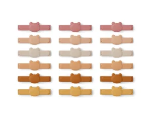 Liewood Gonza Bag Clips 18-pack - Mr Bear / Rose