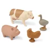 Liewood Hallie Farm Animals 4-pack - Golden Caramel Multi Mix