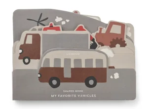 Liewood Jade Special Shape Book - Vehicles / Dove Blue