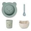 Liewood Joana Baby Feeding Set - Mr Bear / Dusty Mint Mix