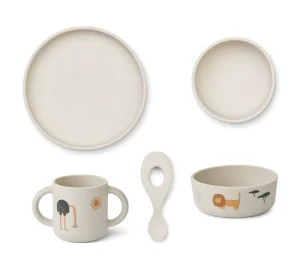Liewood Vivi Printed Silicone Set - Safari Sandy Mix