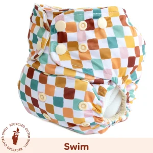 Lighthouse Kids Company Swim Cloth Diaper - Checkers