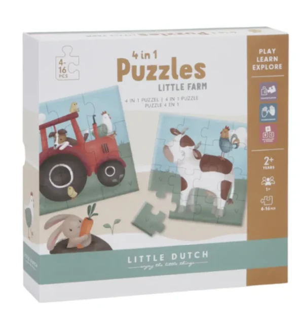 Little Dutch 4-in-1 Puzzles - Little Farm