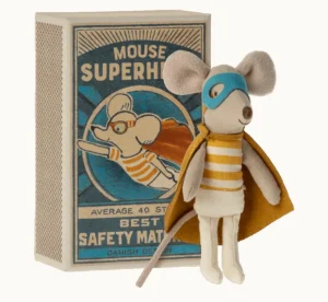 Maileg Super Hero Mouse - Little Brother in Matchbox
