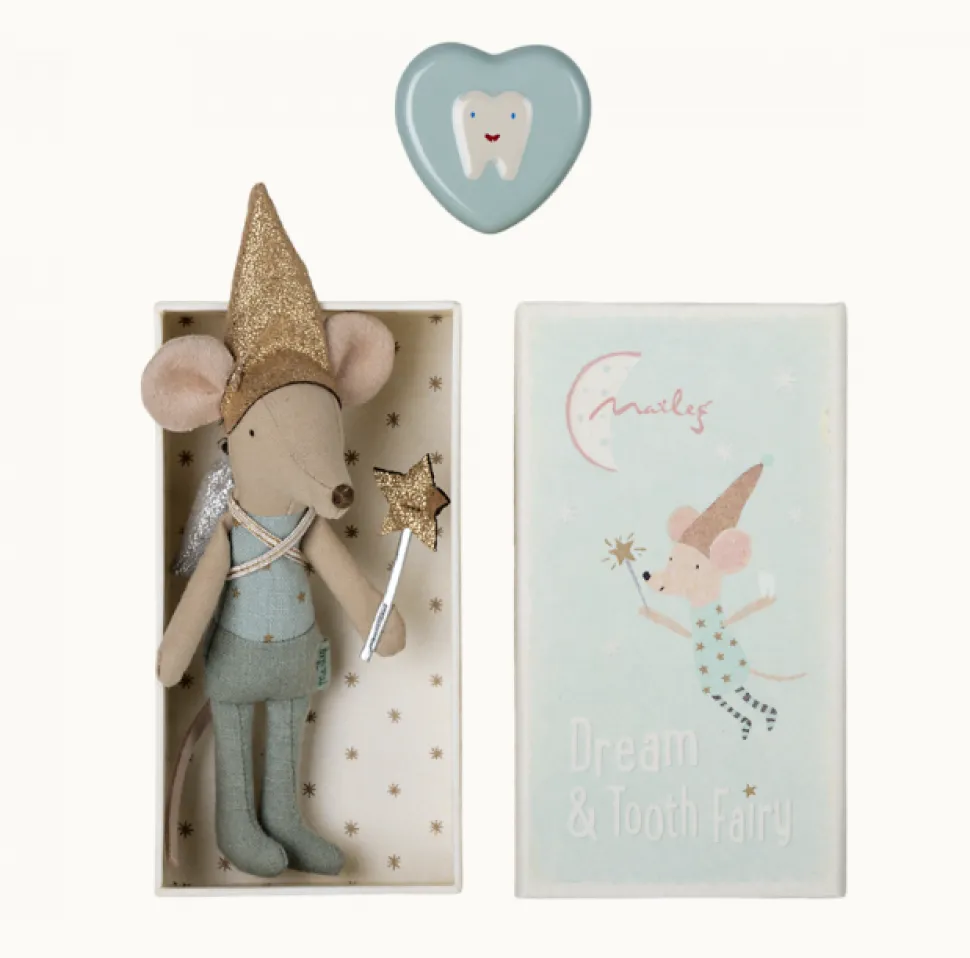 maileg_tooth_fairy_mouse__1.webp Maileg Tooth Fairy Mouse in Matchbox - Blue