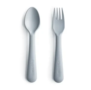 Mushie Fork and Spoon Set - Cloud