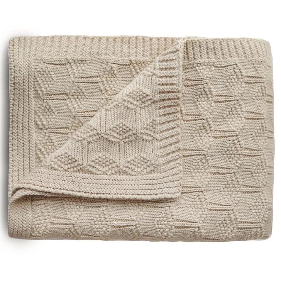 mushie_knitted_honeycomb__0-1.webp Mushie Knitted Honeycomb Baby Blanket - Beige
