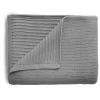 Mushie Knitted Ribbed Baby Blanket - Grey Melange