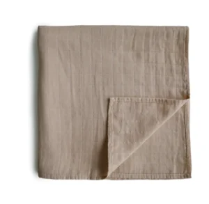 Mushie Muslin Swaddle Blanket - Natural