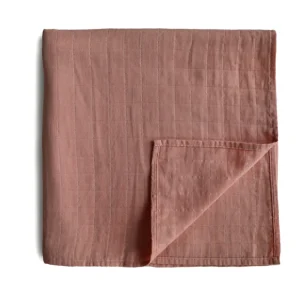 Mushie Muslin Swaddle Blanket - Tawny Birch