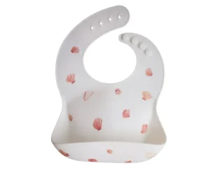 Mushie Silicone Bib - Light Shells