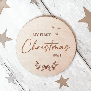 My First Christmas 2023 Wooden Plaque