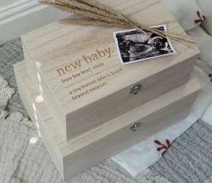 New Baby Wooden Baby Box - Large