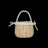 Olli Ella Rattan Berry Basket with Lining - Straw / Pansy