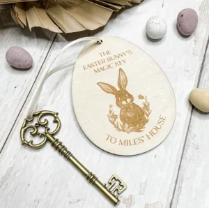 Personalised Easter Bunny's Magic Key | Easter Decor | Laser Engraved | UK