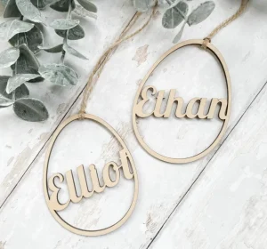 Personalised Easter Egg Tag | Wooden Name Labels | Easter Gift Tag | Laser Engraved | UK