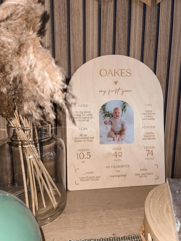 Personalised 'My First Year' Memory Board with Photo