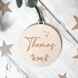 Personalised Wooden Christmas Bauble