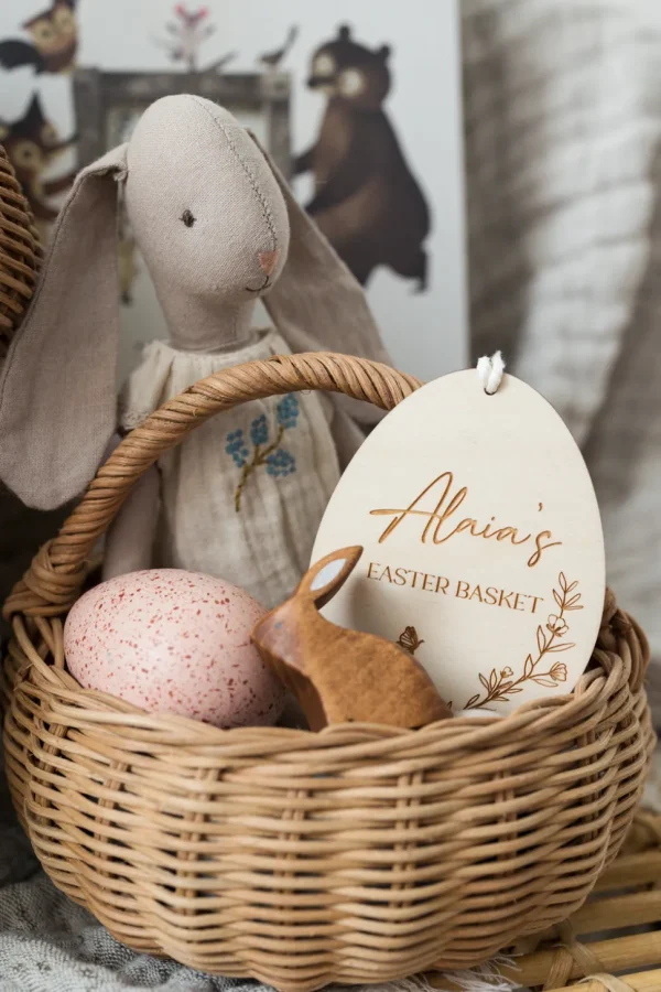 Personalised Wooden Easter Basket Tags